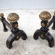 Vintage fireplace pegs, empire style cast iron and brass pegs, fireplace accessories