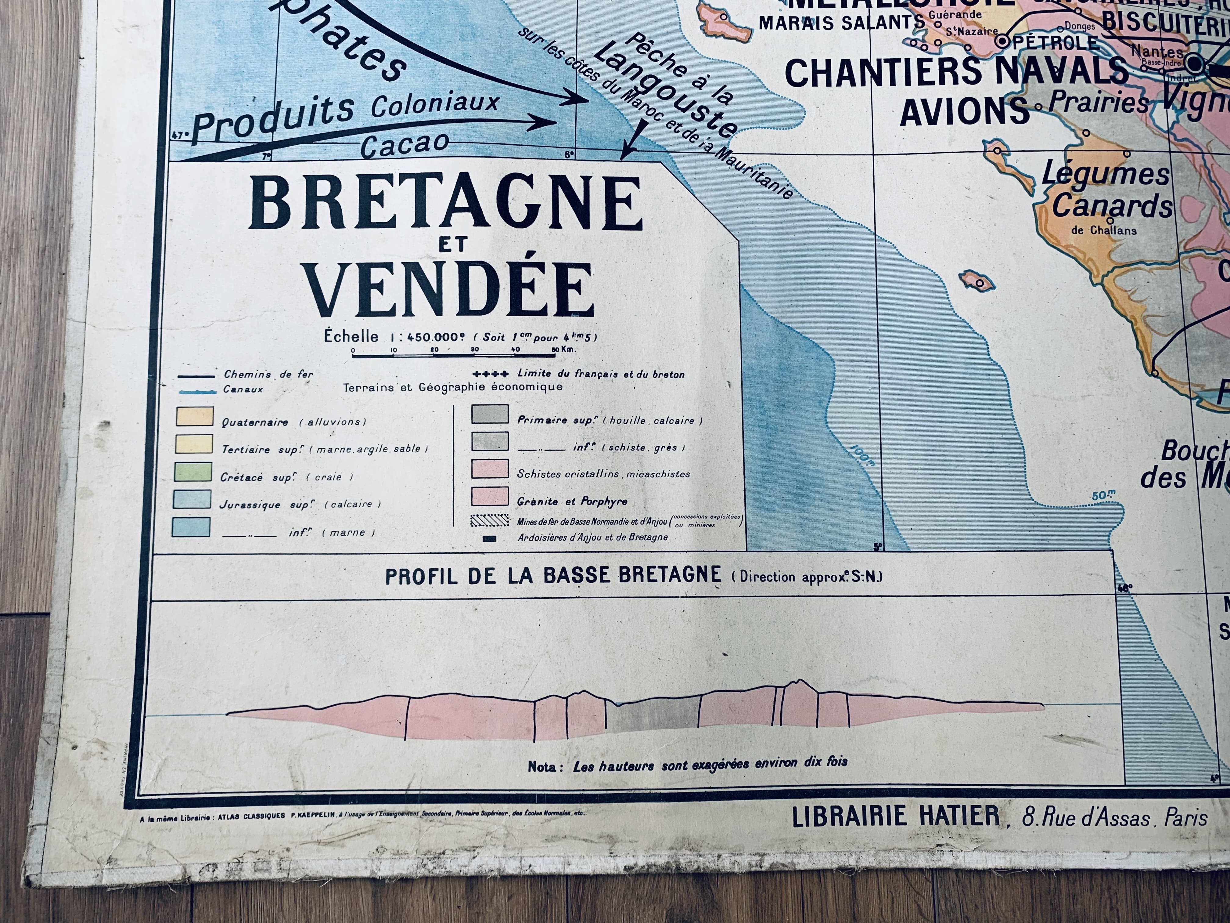 Map n°10 "Brittany and Vendée" by P. Kaeppelin and P. Deffontaines