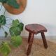 Wooden tripod brutalist farm stool vintage