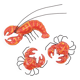 Ceramic wall lobster and crabs, Vallauris 1950s