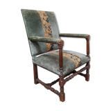 Louis XIII armchair partly upholstered from the 17th sawcum