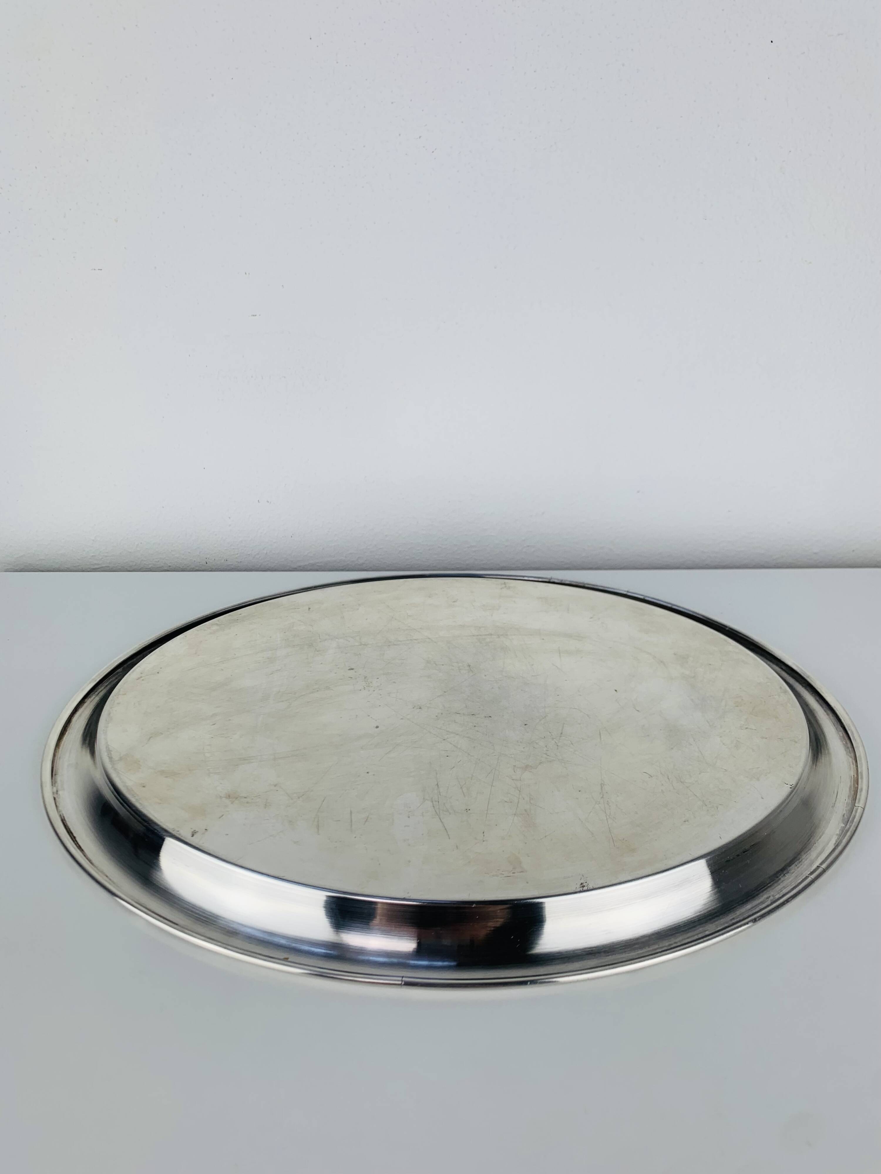 Vintage oval silver-plated tray