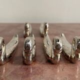 Set of 6 silver-plated swan knife rests