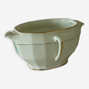 Lean and fat gravy boat in Limoges porcelain