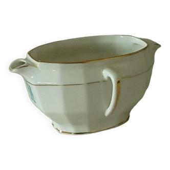 Lean and fat gravy boat in Limoges porcelain