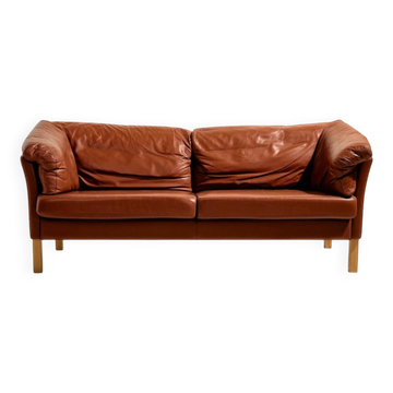 Danish Leather Sofa by Mogens Hansen, 1970s