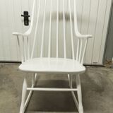 Grandessa rocking chair in white beech by Lena Larsson 1960 for Nesto
