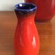 Série de 3 vases céramique rouge vintage des années 60-70