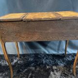 19th-century hairdresser with marquetry decoration on oak in the Louis XV Transition style.