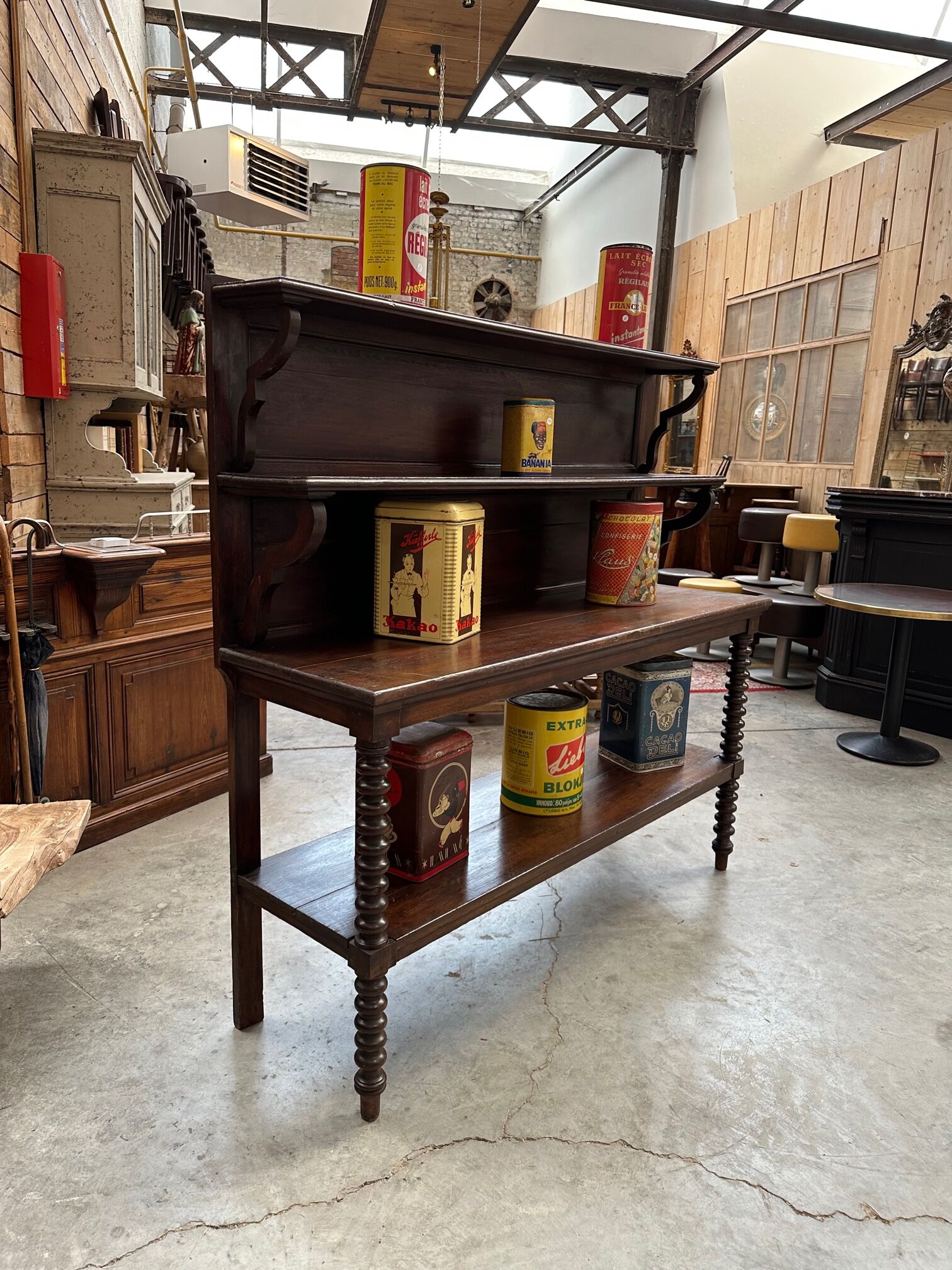 Late nineteenth century oak shop furniture