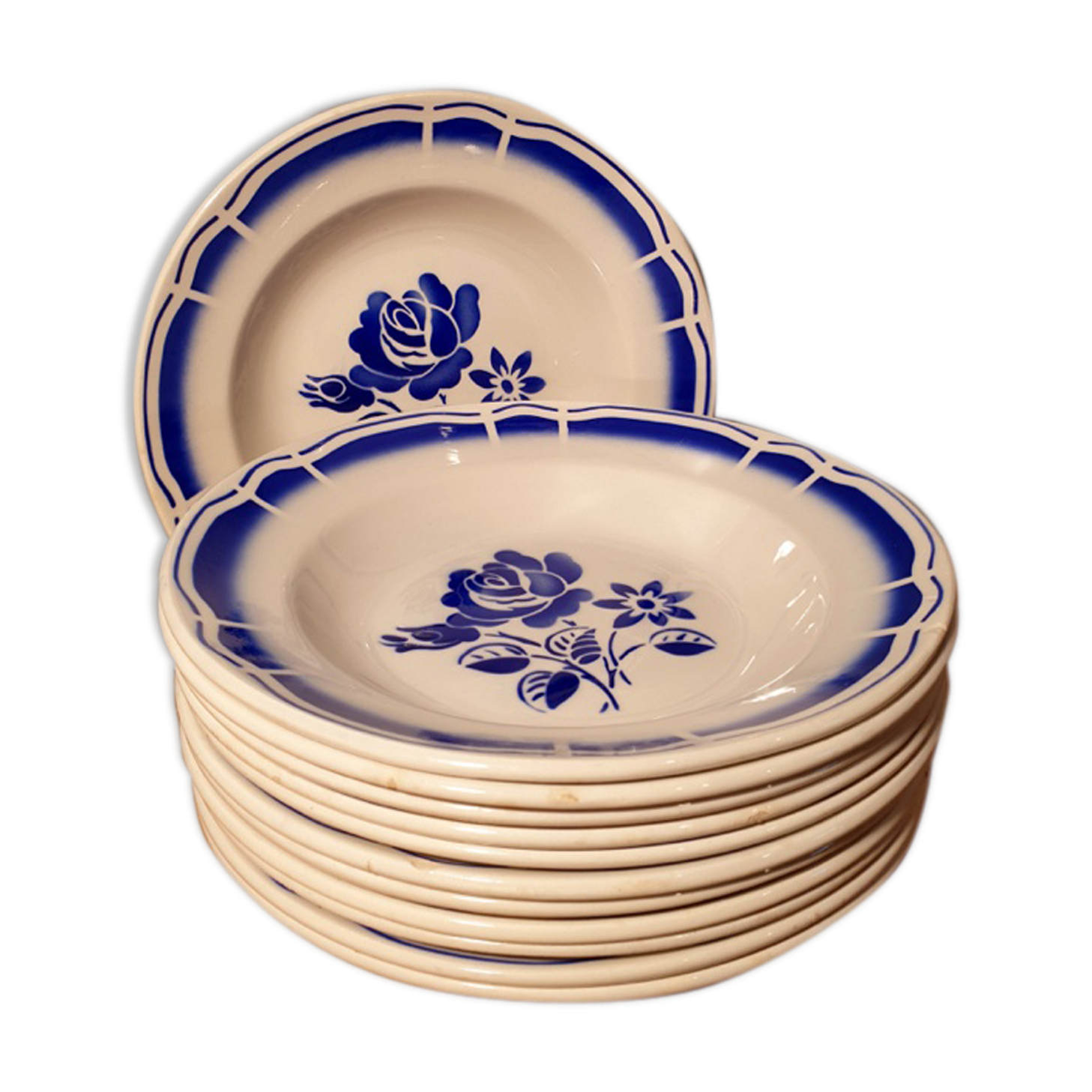 Suite of 12 hollow plates Badonviller