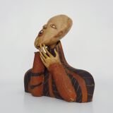 Polychrome terracotta bust sculpture