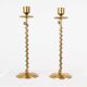Paire de bougeoirs style Art Deco en laiton