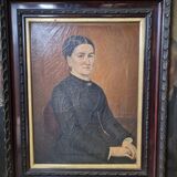 XIX th century, portrait of woman oil on canvas