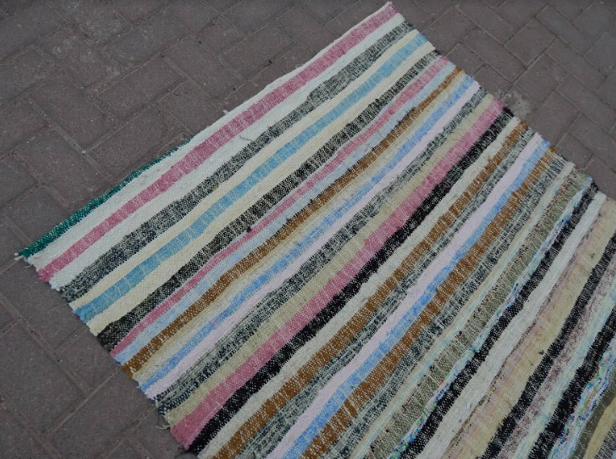 Vintage Turkish hallway rug 120x321 cm