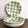 Moulins des loups soup plates, green grid