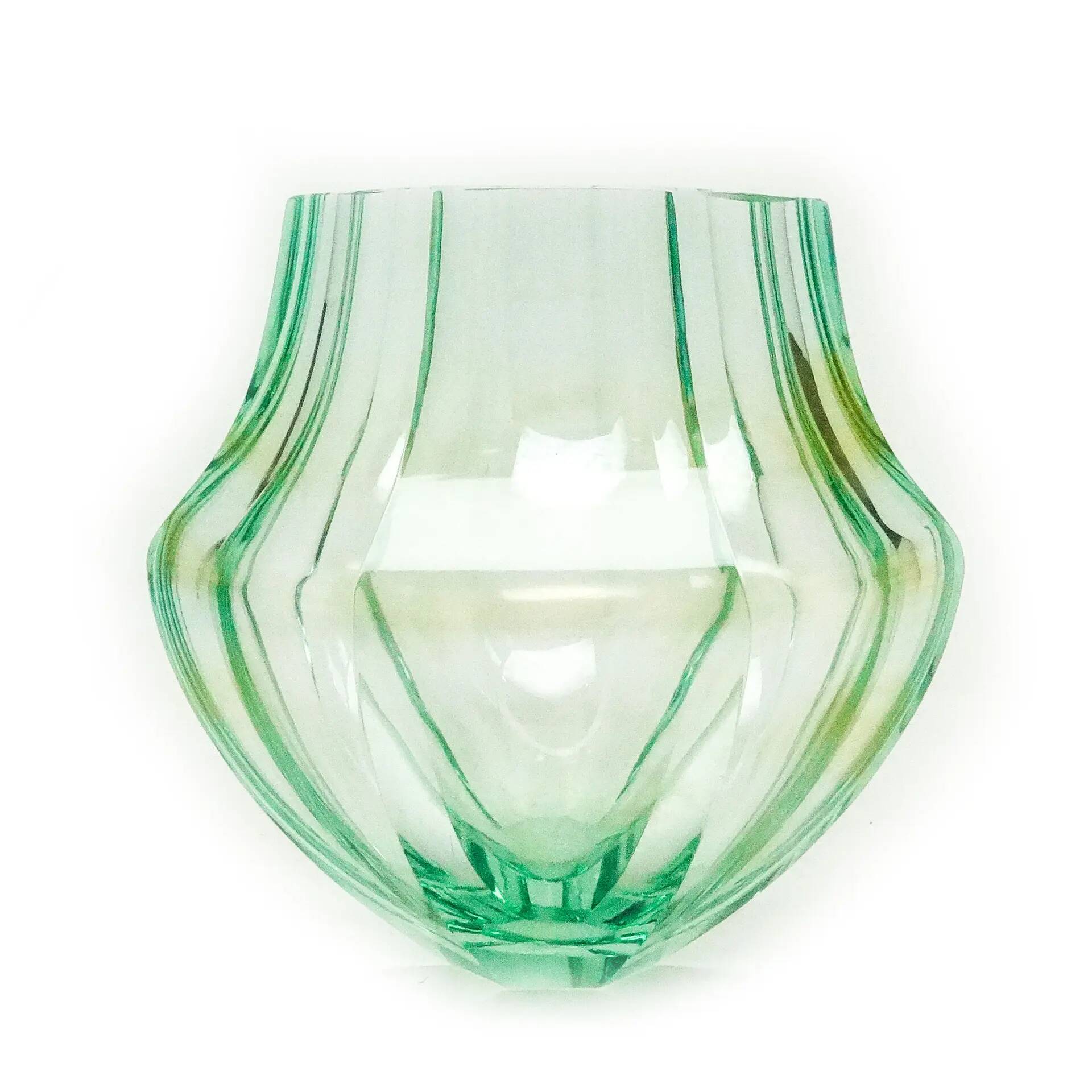 Art Deco vase, crystal, Moser, Czechoslovakia, 1930s