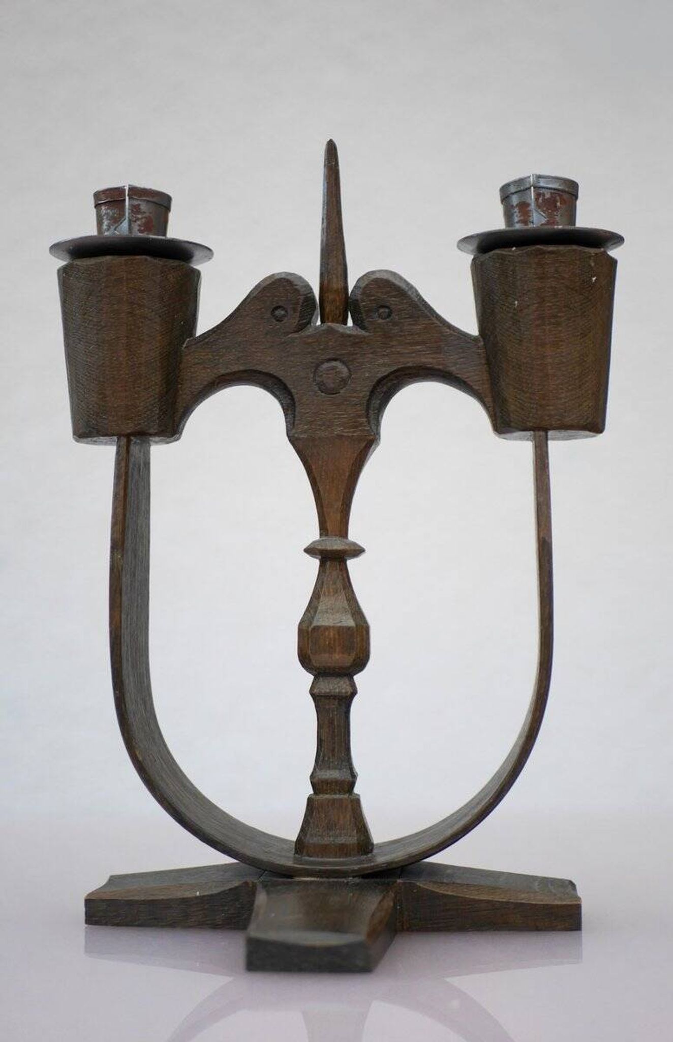 Swedish wooden candleholders from Taserud, 1955, set of 2