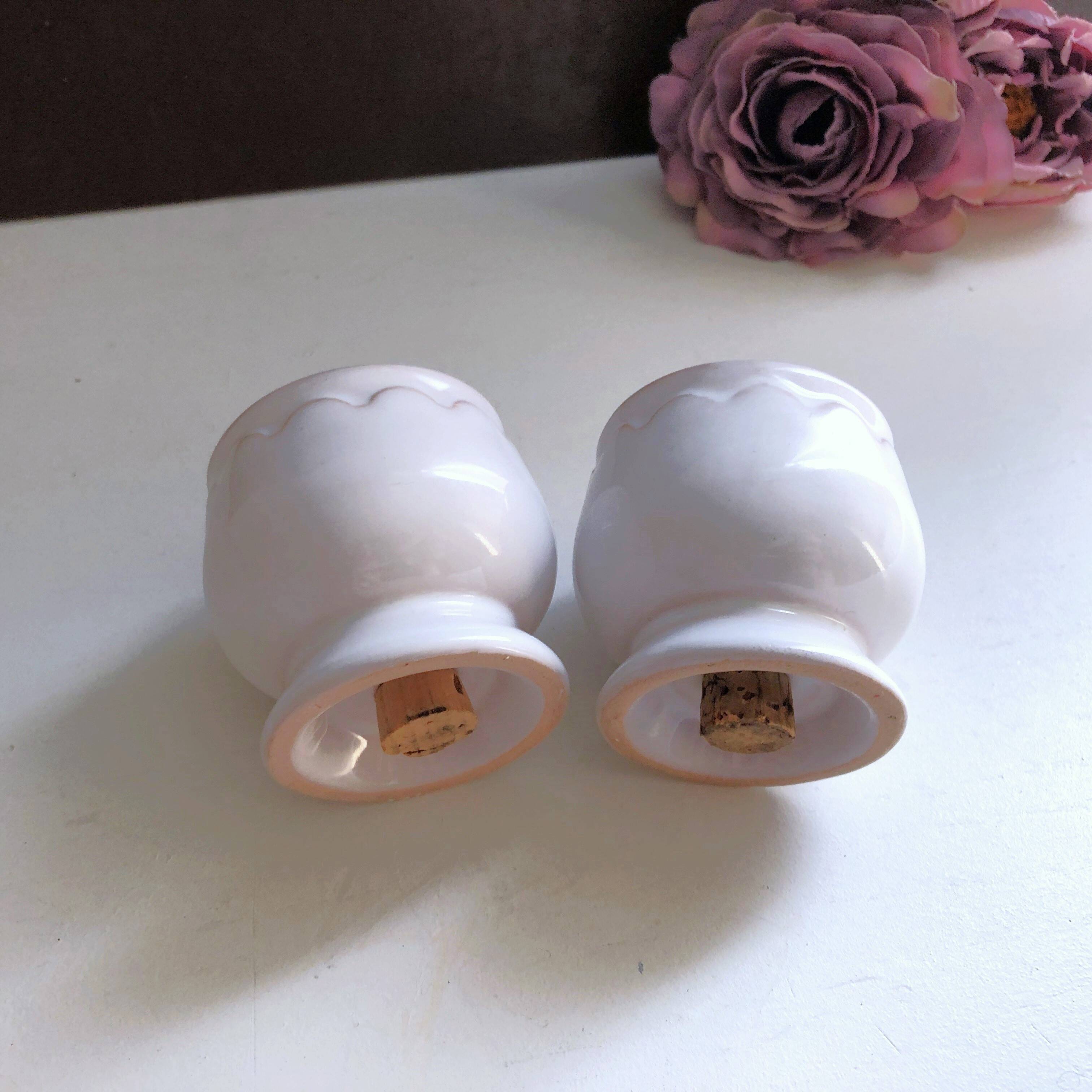 Vintage porcelain salt and pepper shaker duo