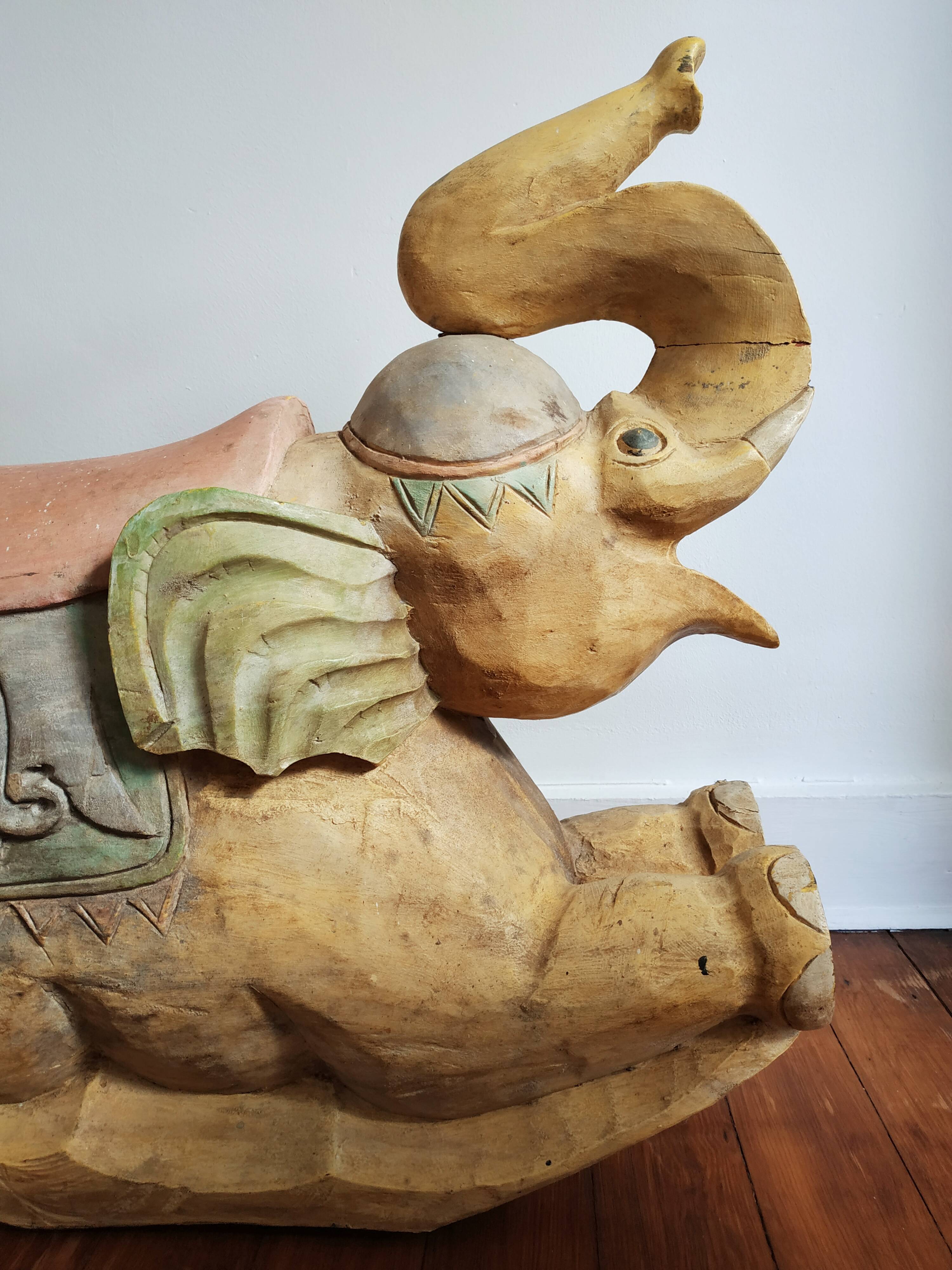 Rocking elephant, indian work, 65 x 67 cm