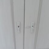 Art Deco sideboard patinated pearl gray, oak top.