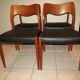 Suite de 4 chaises danoises en teck N.O.Moller N°71