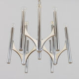 Italian chrome chandelier from Sciolari pendant lamp, 1970