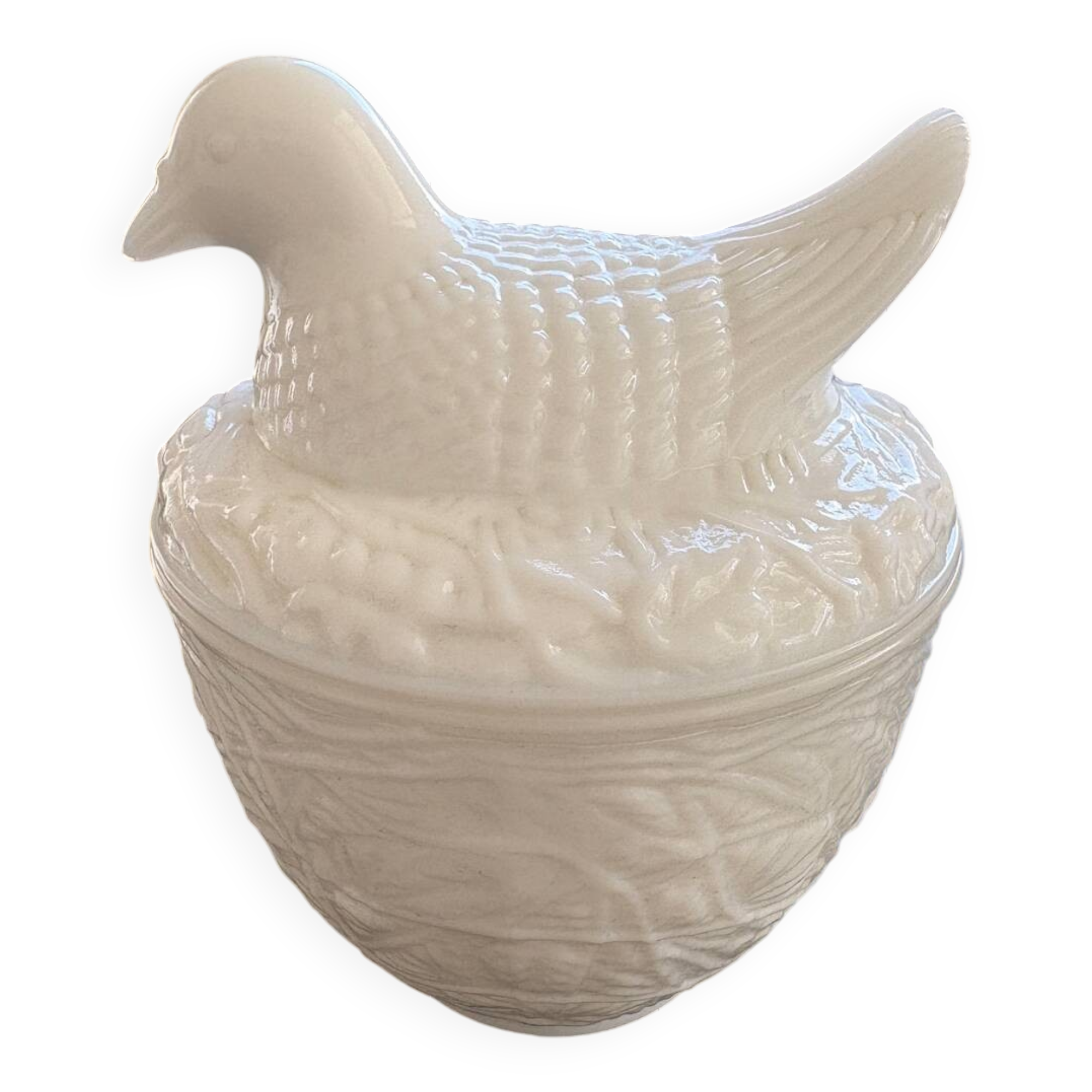 Boîte poule en opaline