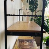 Vintage shelf in wood and wrought iron