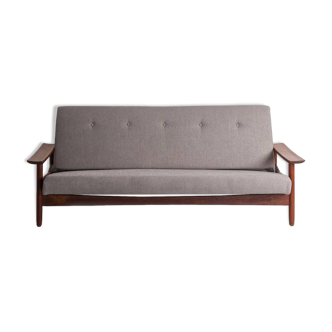 Teak convertible sofa, 3 places, by Gérard Guermonprez