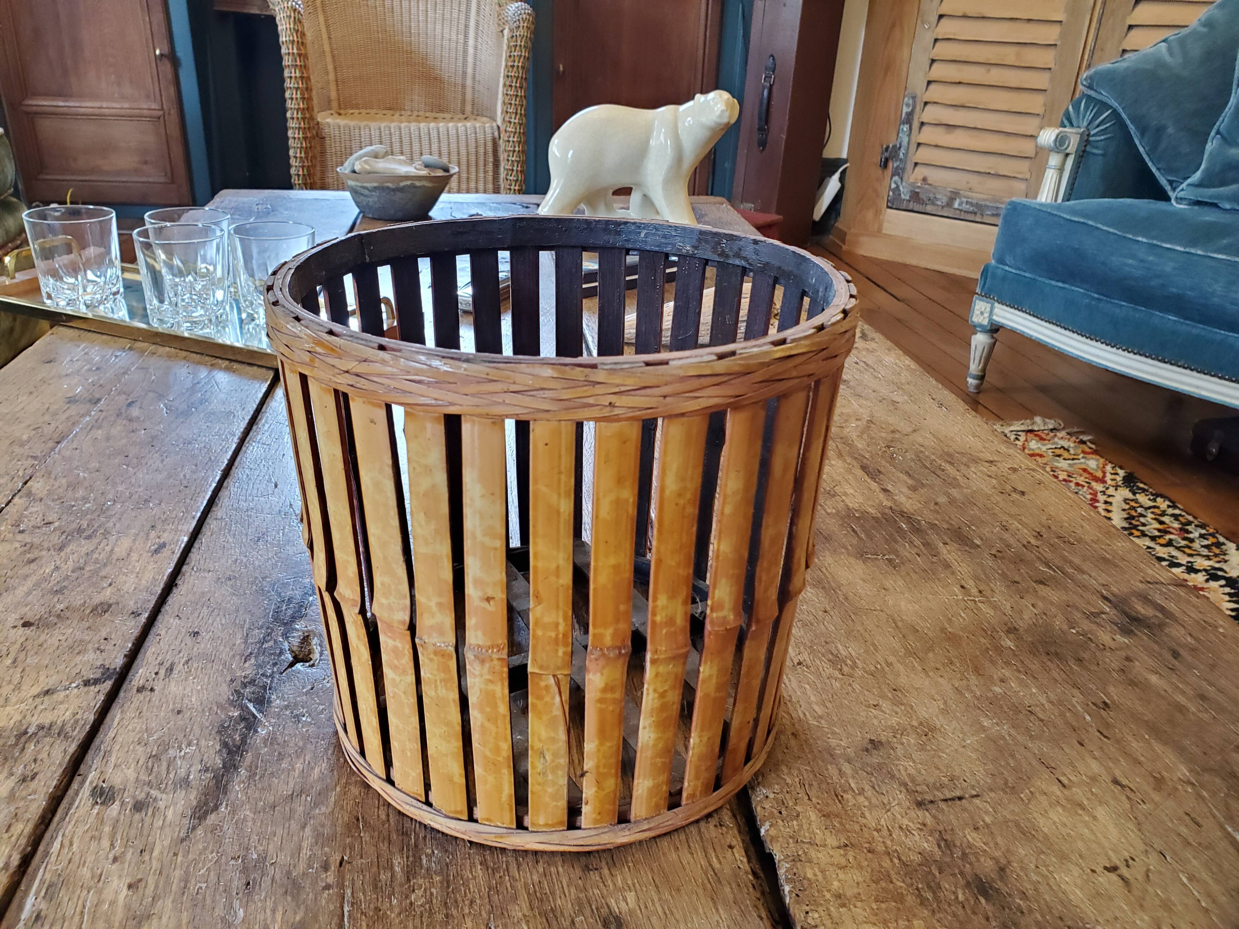 Bamboo pot cover 70's