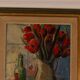 Bouquet rouge et bouteille de vin