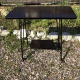 Harness Table Hifi On Wheels Feet Eiffel Metal Black Vintage