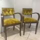 Pair of vintage Art Deco bridge armchairs — Fleece / fur fabric