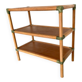 Low bamboo and rattan shelf from the 80s