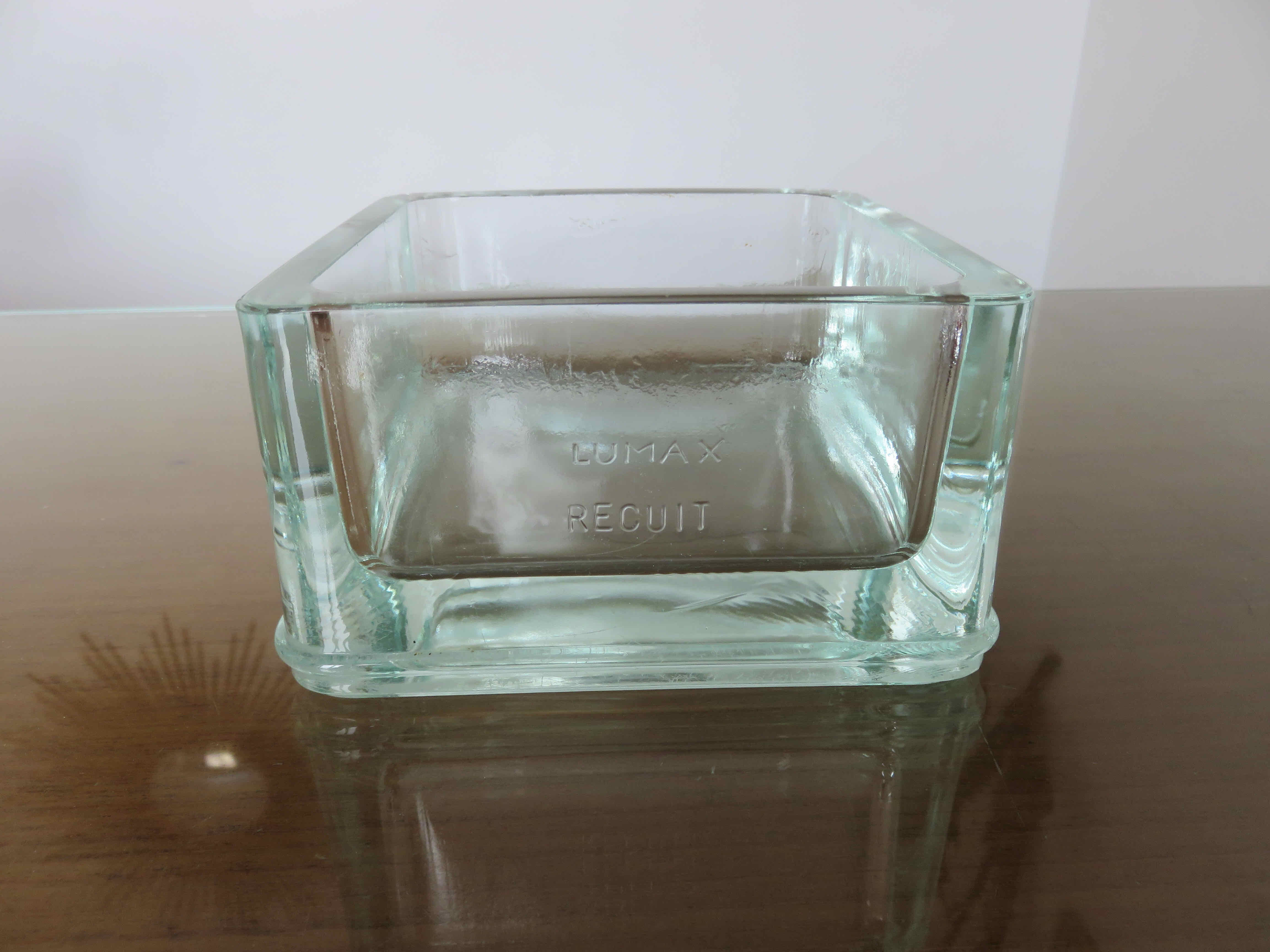 Glass pavé ashtray signed "lumax annealed" 40s 50s