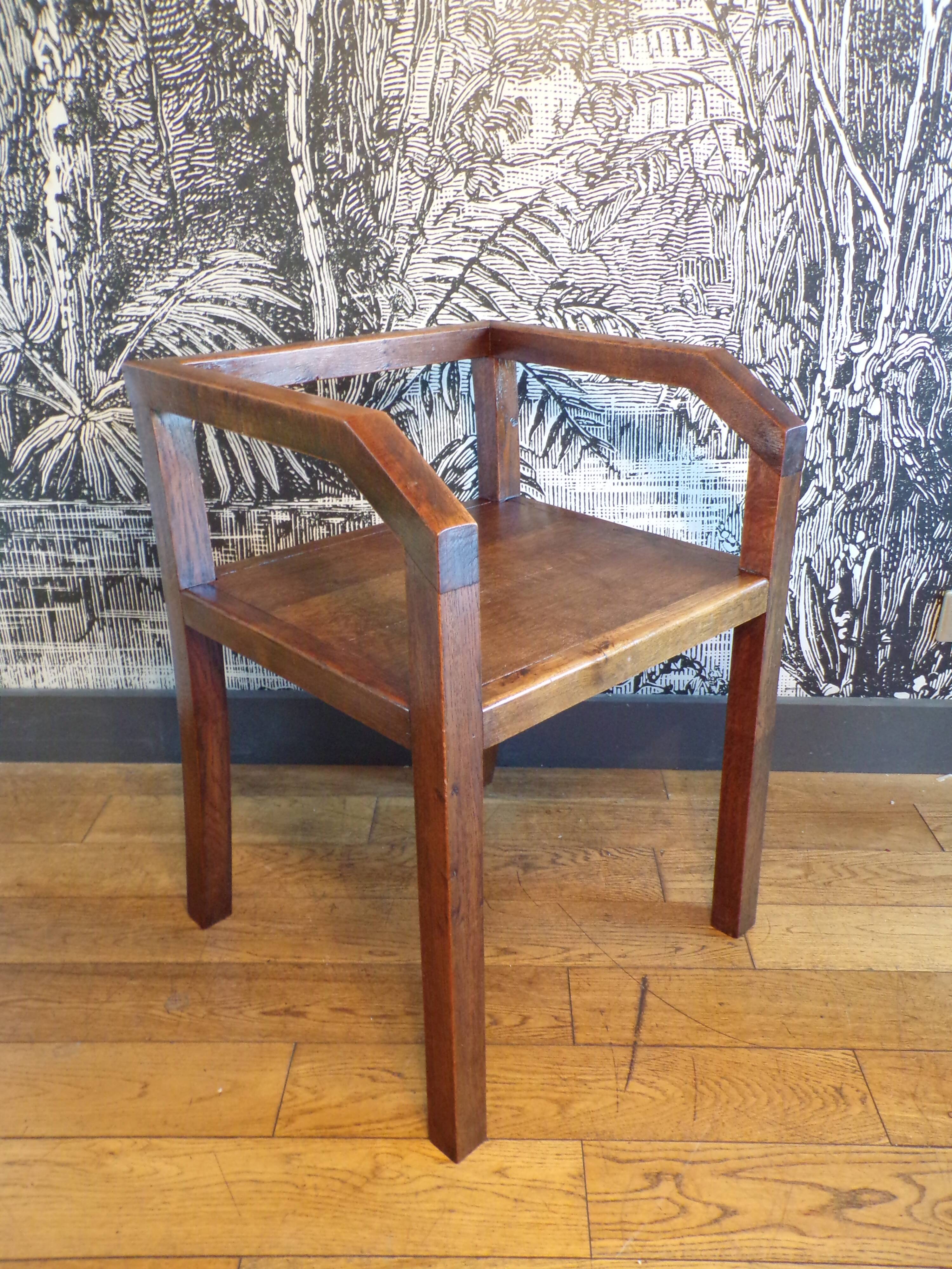 1930s minimalist wooden armchair
