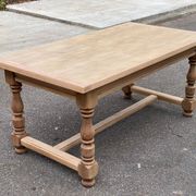 Renovated extendable farmhouse dining table in oak, 20th century, 170-250cm.