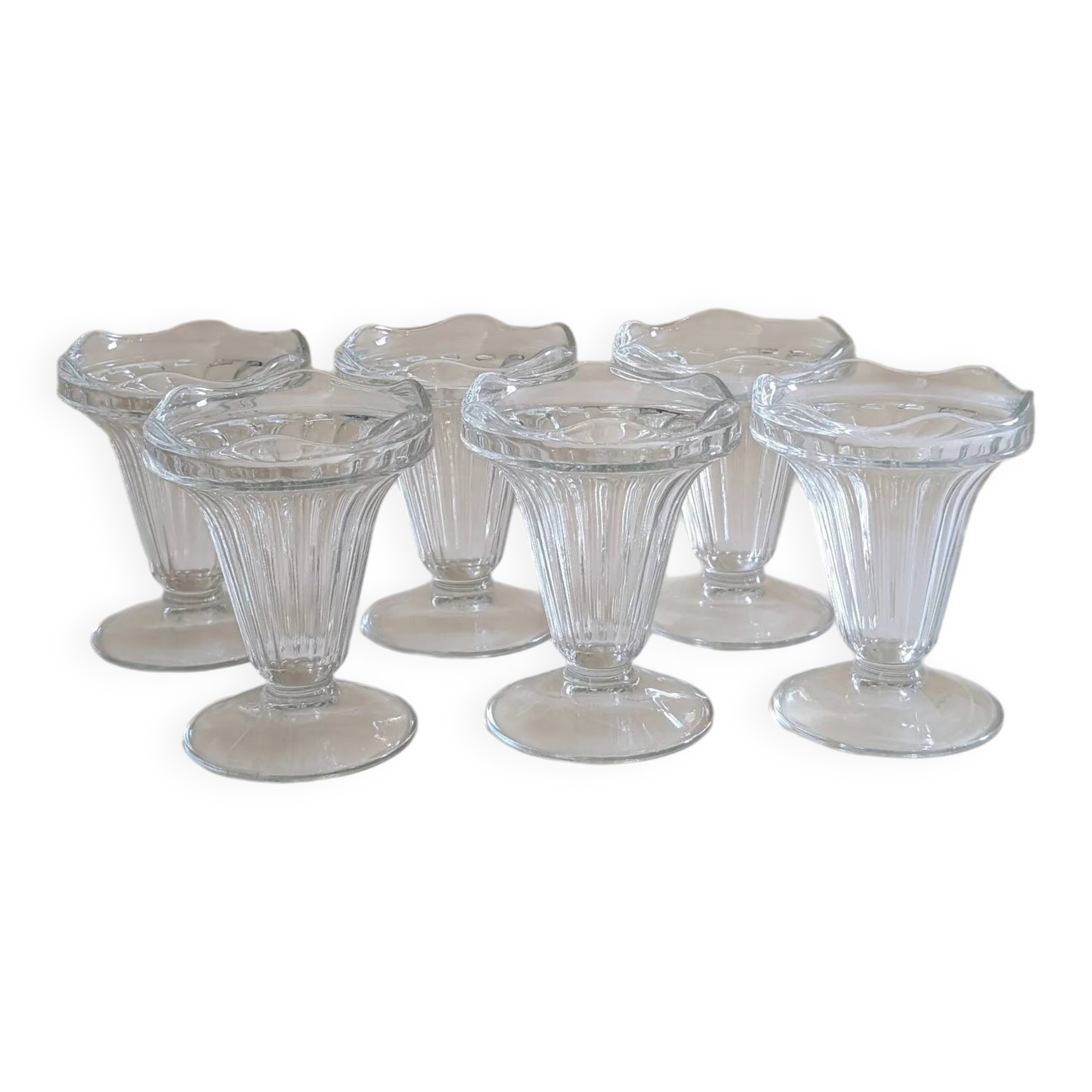 Ensemble de 6 coupes à glaces en verre