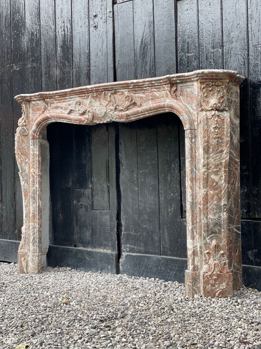 Louis XV style fireplace in rance marble circa 1880