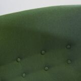 1960s vintage mid-century lounge chair, dark stained oak style of Viggo Boesen