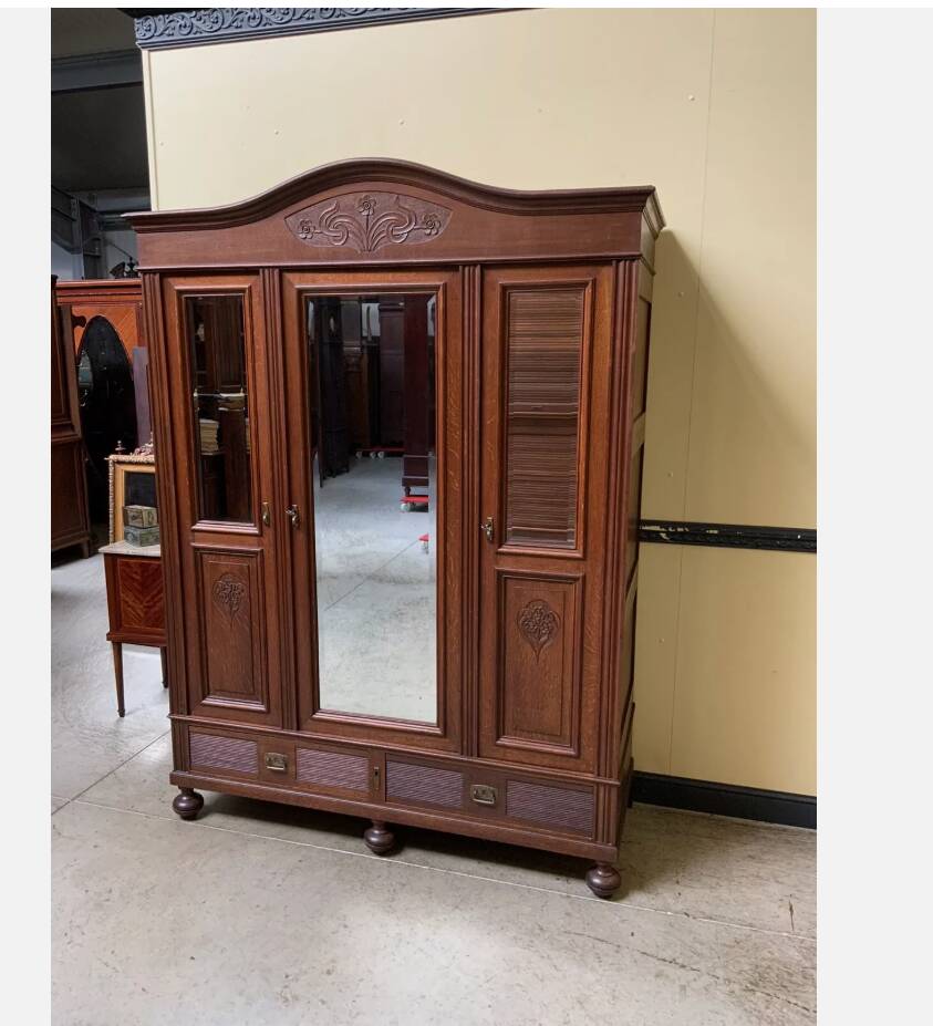 Antique Art Nouveau wardrobe