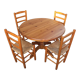 Old dining table vintage pine wooden chairs