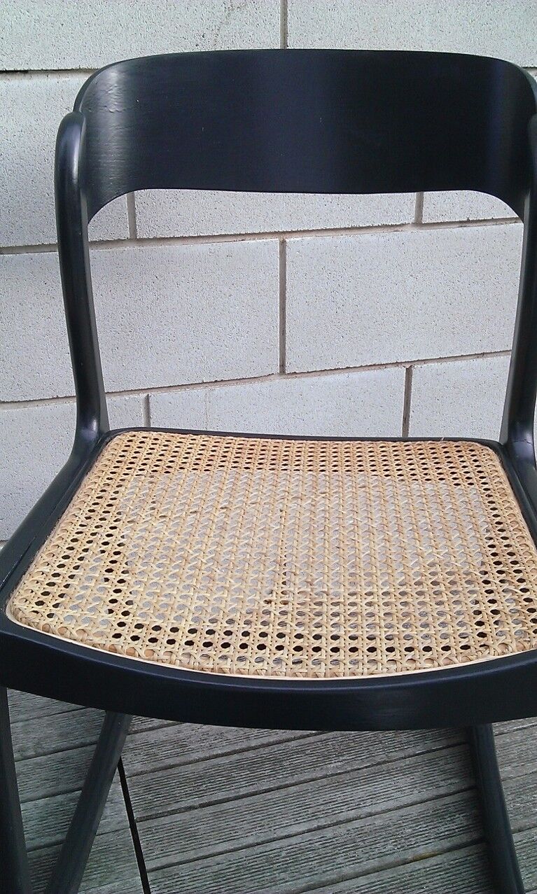 Pair of caning sled chairs