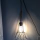 Lampe bois et fer à suspendre