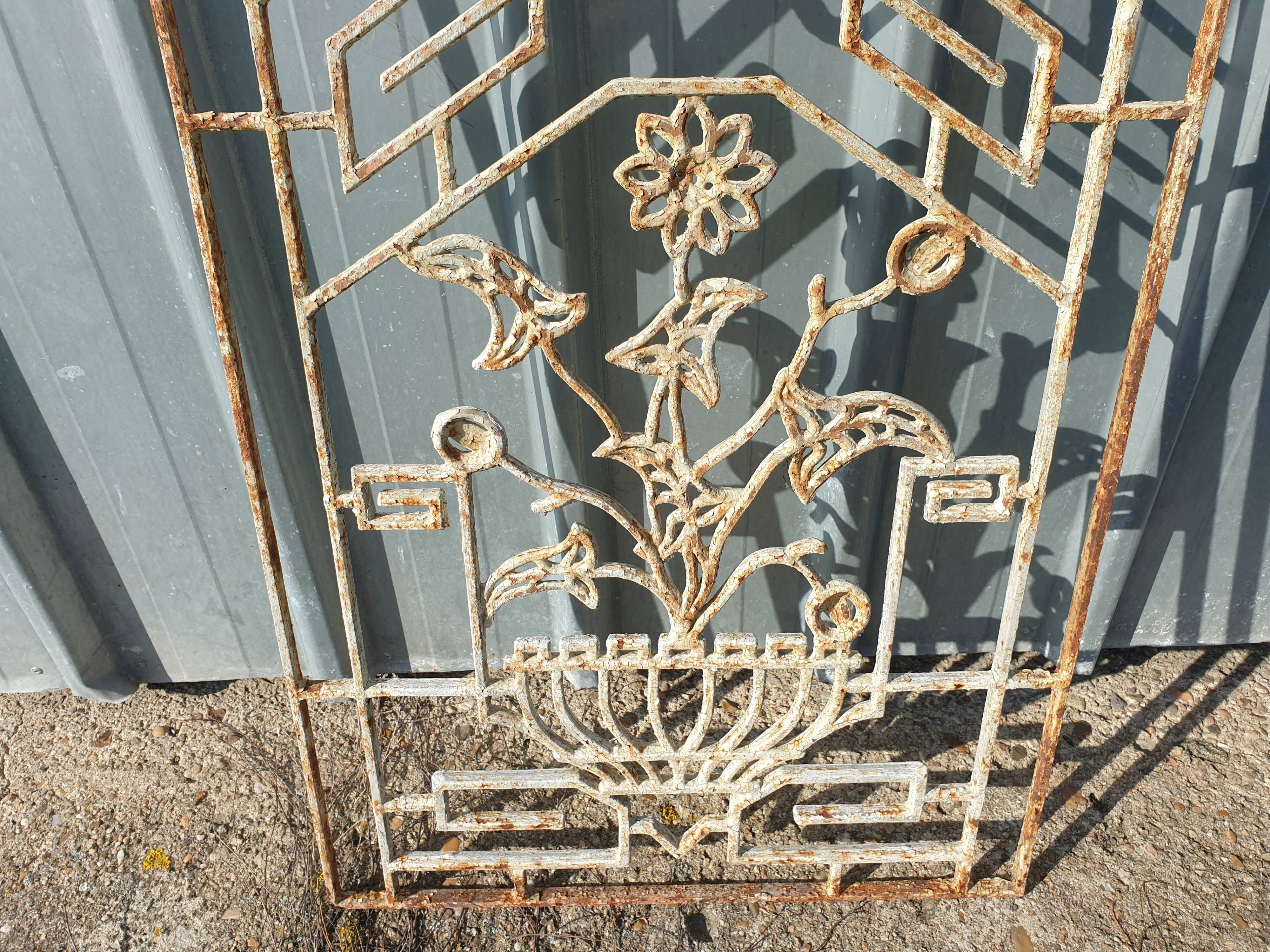 Art deco cast iron door grille