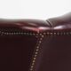 Fauteuil à oreilles en cuir de vachette rouge bordeaux de style anglais