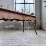 Table de ferme merisier pieds galbés XIXème