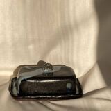 Pink and blue butter dish