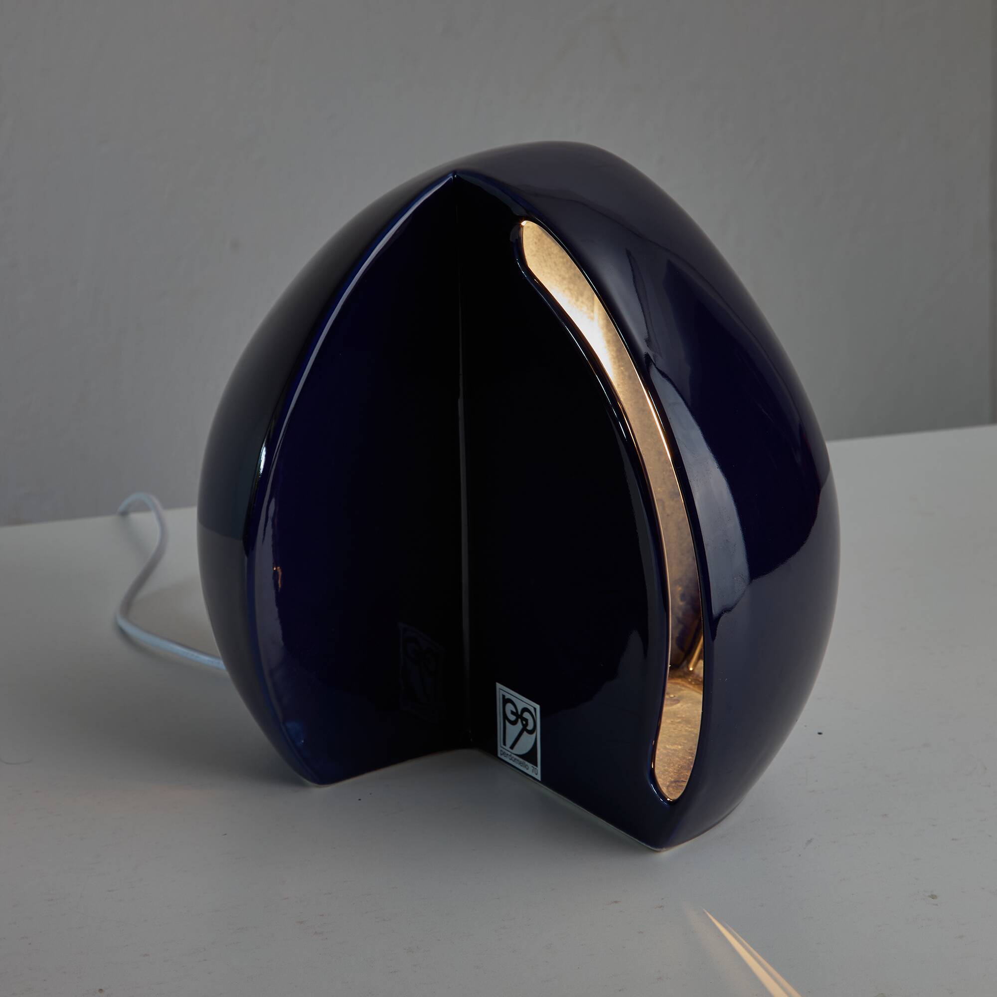 Perdomello 70 Blue Hemisphere Table Lamp, 1970s